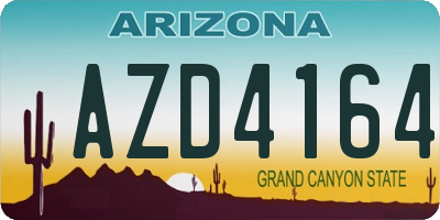 AZ license plate AZD4164