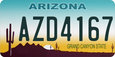 AZ license plate AZD4167