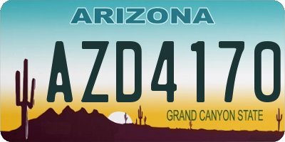 AZ license plate AZD4170