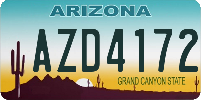 AZ license plate AZD4172