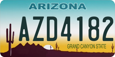 AZ license plate AZD4182