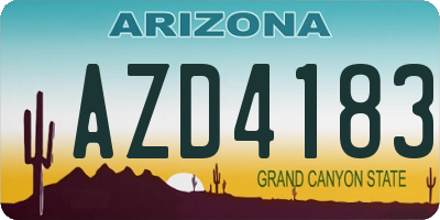 AZ license plate AZD4183