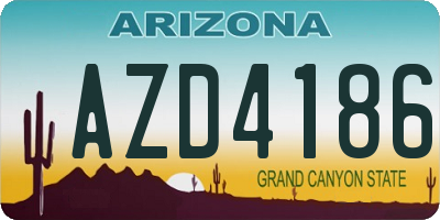 AZ license plate AZD4186