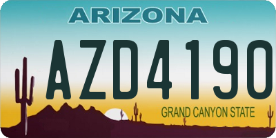 AZ license plate AZD4190