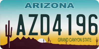 AZ license plate AZD4196