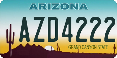 AZ license plate AZD4222