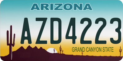 AZ license plate AZD4223