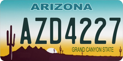AZ license plate AZD4227