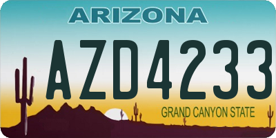 AZ license plate AZD4233