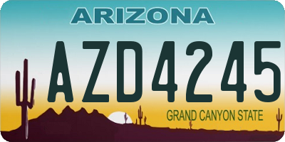 AZ license plate AZD4245