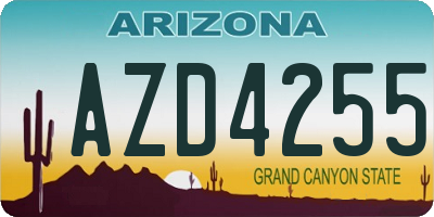 AZ license plate AZD4255