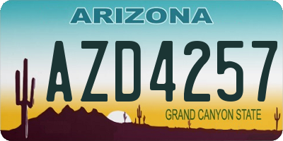 AZ license plate AZD4257