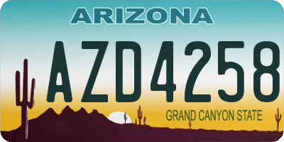 AZ license plate AZD4258