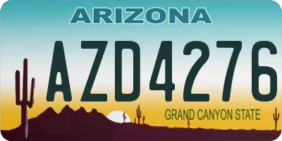 AZ license plate AZD4276
