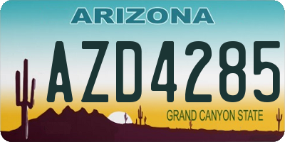 AZ license plate AZD4285