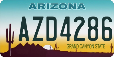 AZ license plate AZD4286