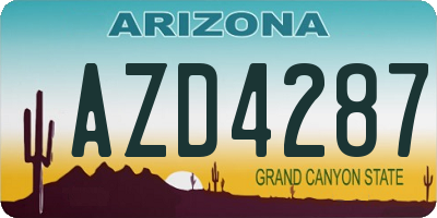 AZ license plate AZD4287