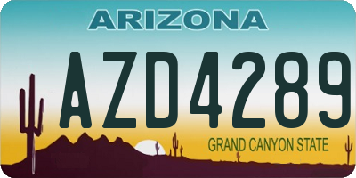 AZ license plate AZD4289