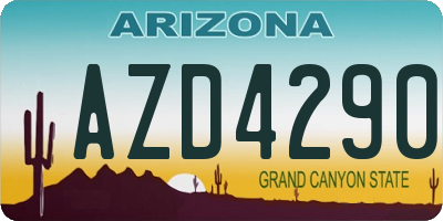 AZ license plate AZD4290