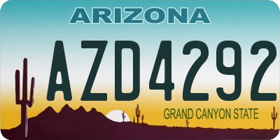 AZ license plate AZD4292