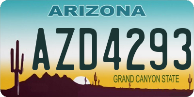 AZ license plate AZD4293