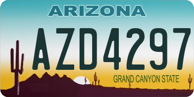 AZ license plate AZD4297