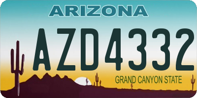 AZ license plate AZD4332