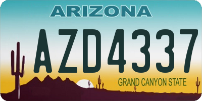 AZ license plate AZD4337