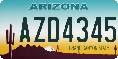 AZ license plate AZD4345