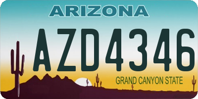 AZ license plate AZD4346