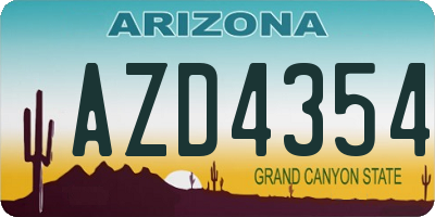 AZ license plate AZD4354