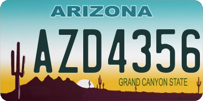 AZ license plate AZD4356