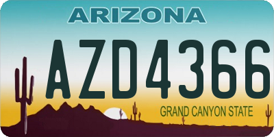 AZ license plate AZD4366