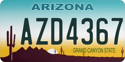 AZ license plate AZD4367