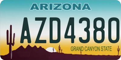 AZ license plate AZD4380