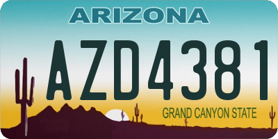 AZ license plate AZD4381