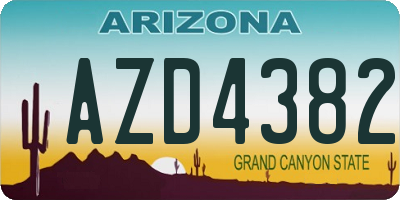 AZ license plate AZD4382
