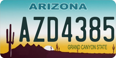 AZ license plate AZD4385