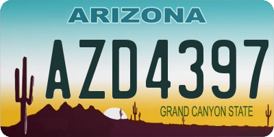AZ license plate AZD4397