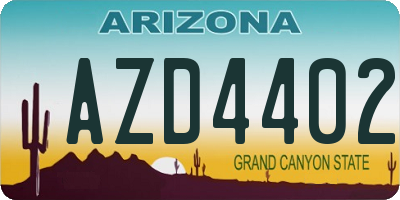 AZ license plate AZD4402