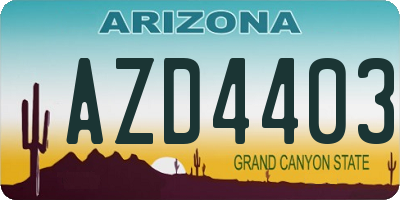 AZ license plate AZD4403