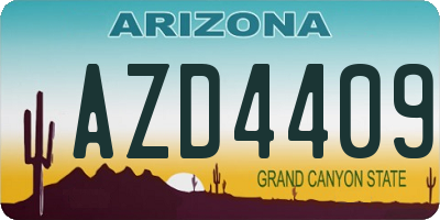 AZ license plate AZD4409