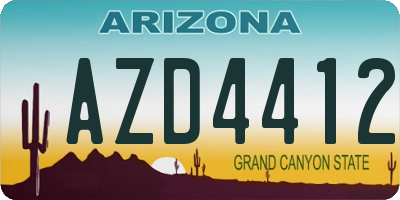 AZ license plate AZD4412