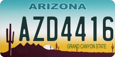 AZ license plate AZD4416
