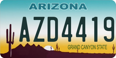 AZ license plate AZD4419