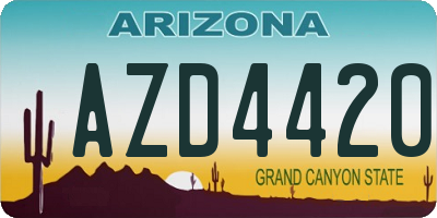 AZ license plate AZD4420