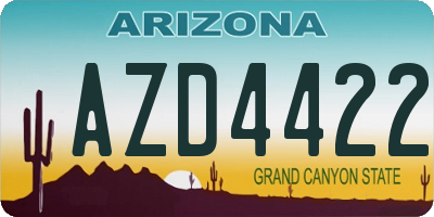AZ license plate AZD4422