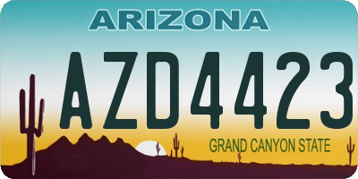 AZ license plate AZD4423