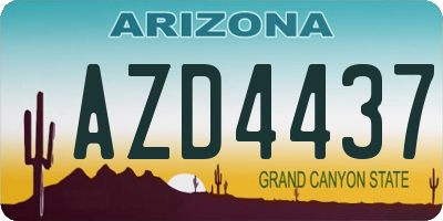 AZ license plate AZD4437