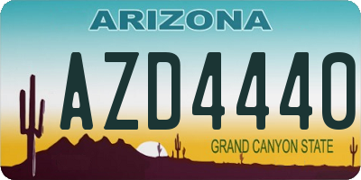 AZ license plate AZD4440